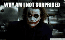 gif of the Joker saying why am I not surprised?
