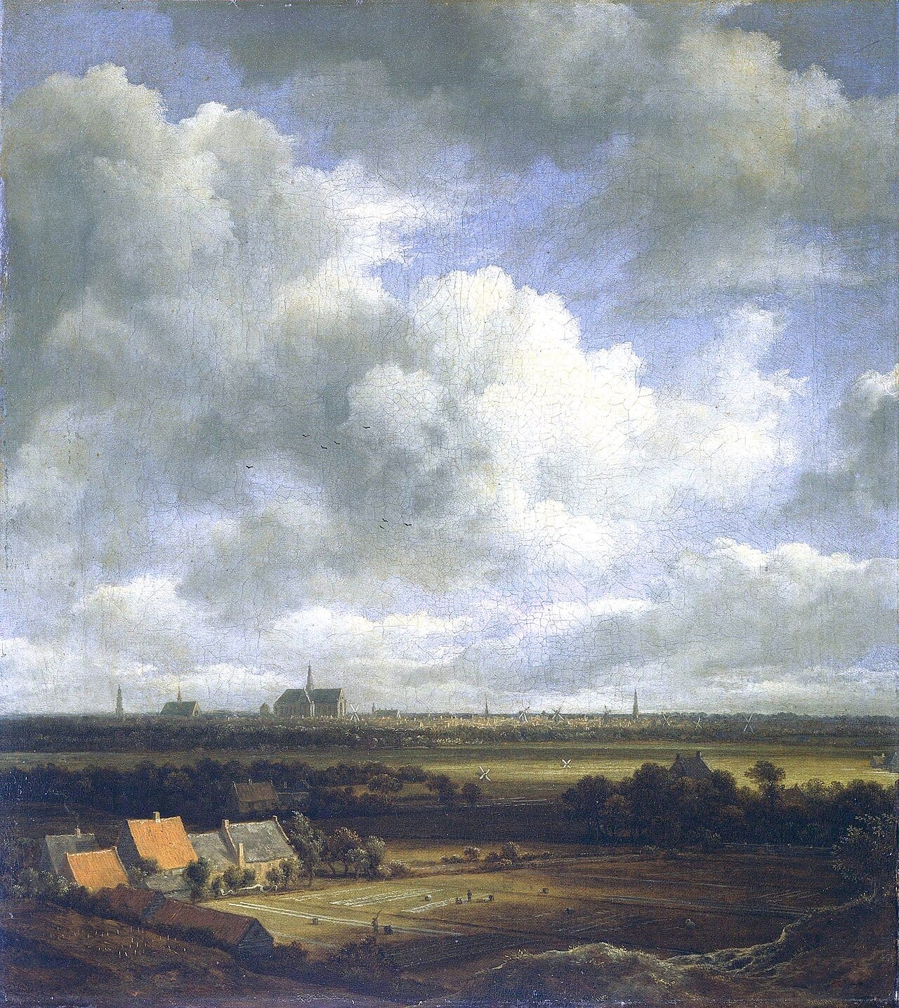 Ruisdael Dutch landscape with big sky