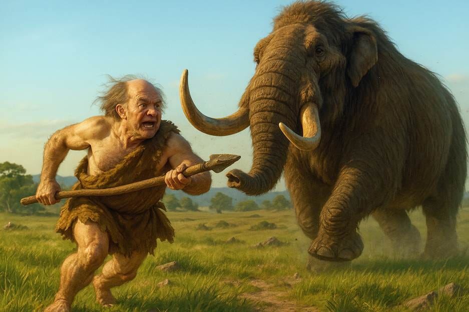 A person running with an elephant

AI-generated content may be incorrect.