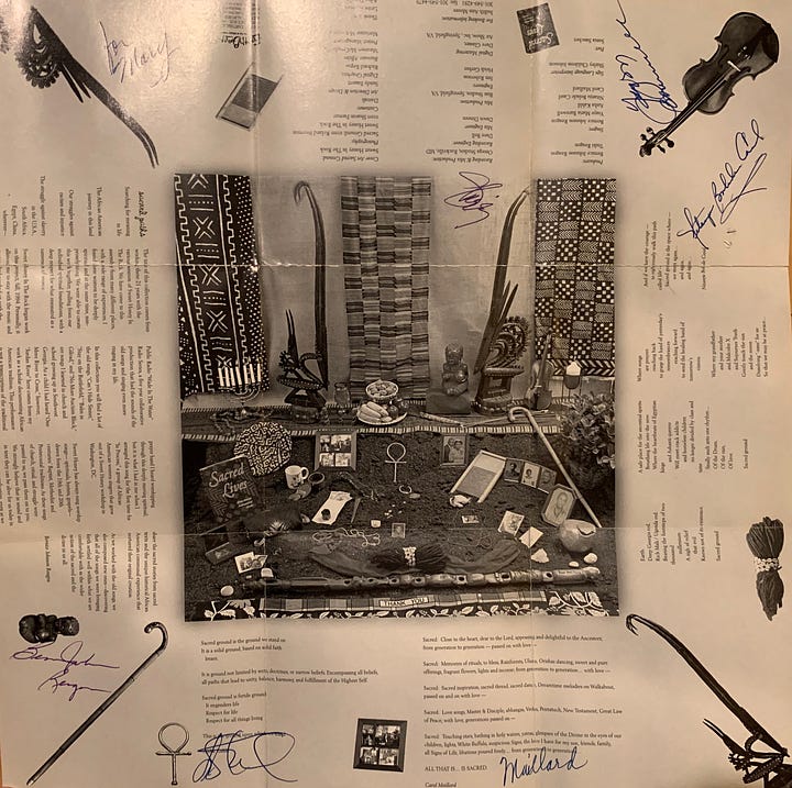 CD with color image on cover and insert with text and signatures