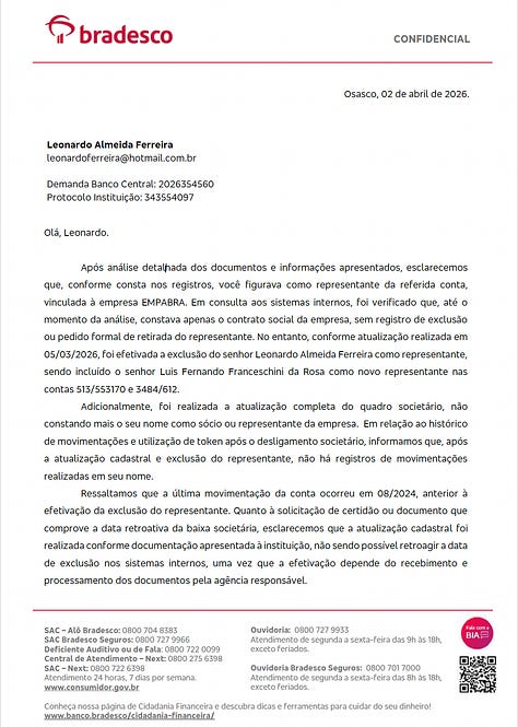 No mesmo ato o banco retirou Leonardo e incluiu Franceschini. Imagem: A Investigação