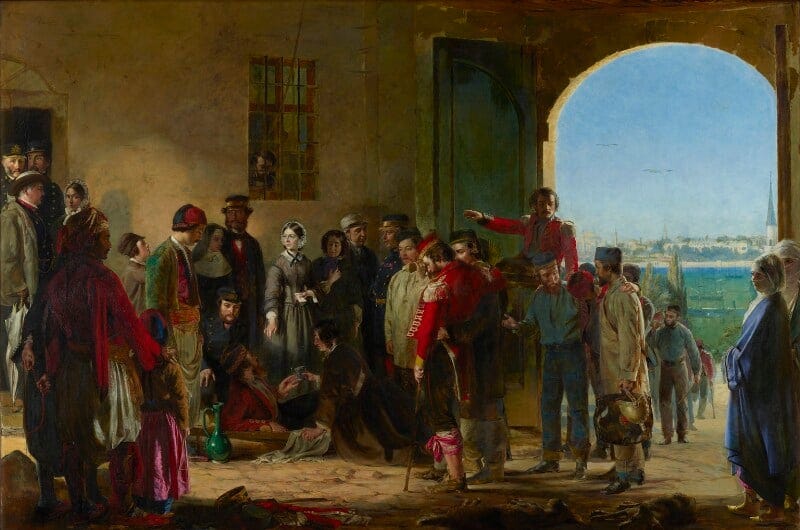 The Mission of Mercy: Florence Nightingale receiving the Wounded at Scutari, by Jerry Barrett, 1857 -NPG 6202 - © National Portrait Gallery, London The Mission of Mercy: Florence Nightingale receiving the Wounded at Scutari, by Jerry Barrett, 1857 -NPG 6202 - © National Portrait Gallery, London