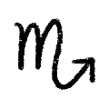 The Scorpio zodiac glyph.