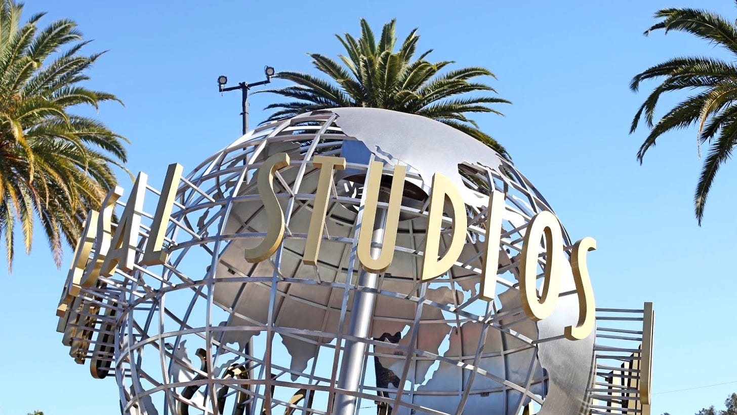 The Universal Studios globe at Universal Studios Hollywood in 2016. Image: kevinchu509 via Wikimedia Commons