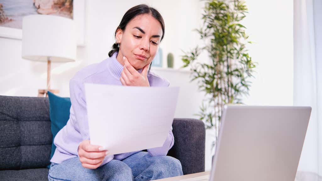 A woman with paperwork
