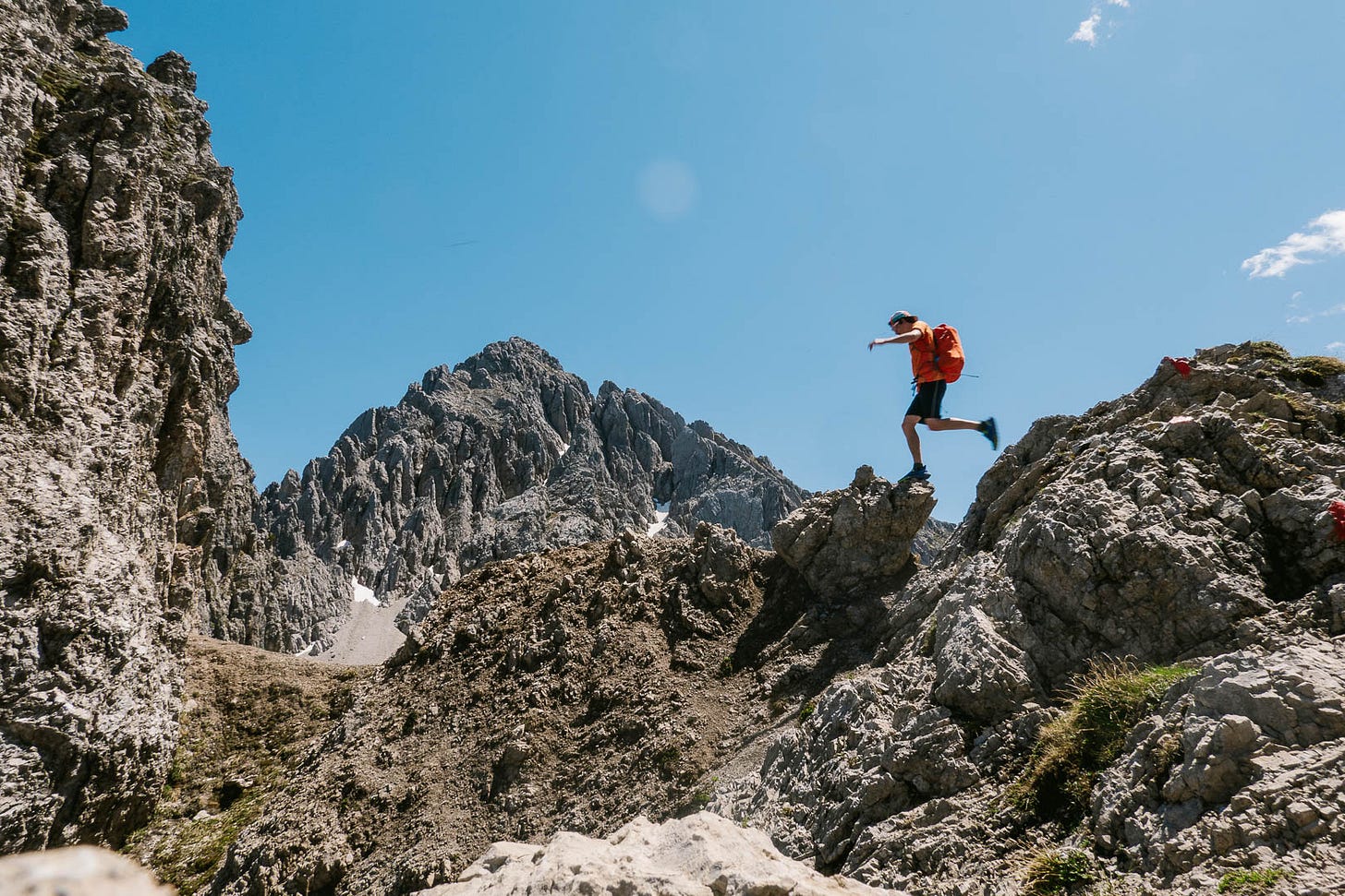 Person hiking the Freiung Hohenweg Person hiking the Freiung Hohenweg