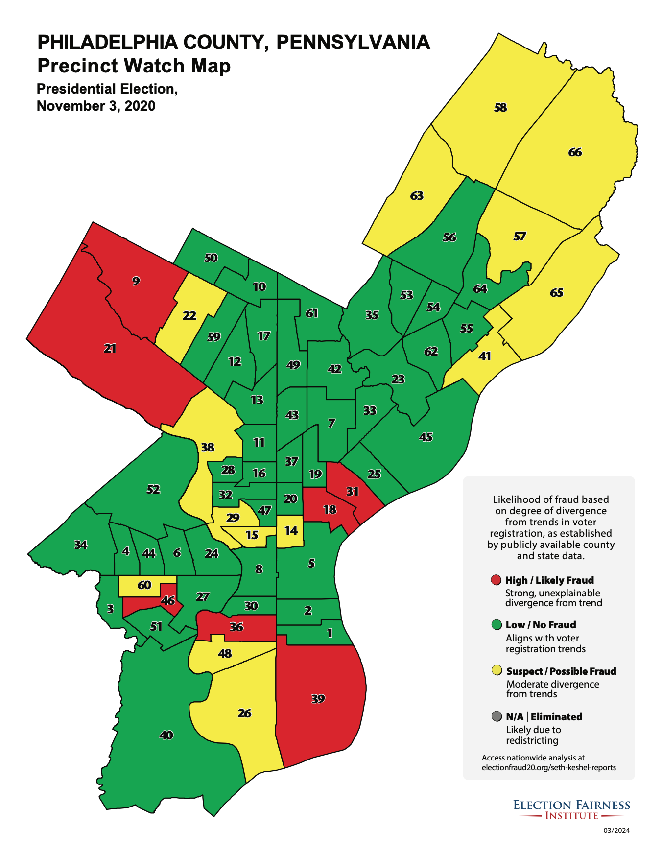 A map of a state with numbers and a few red and green squares

Description automatically generated with medium confidence
