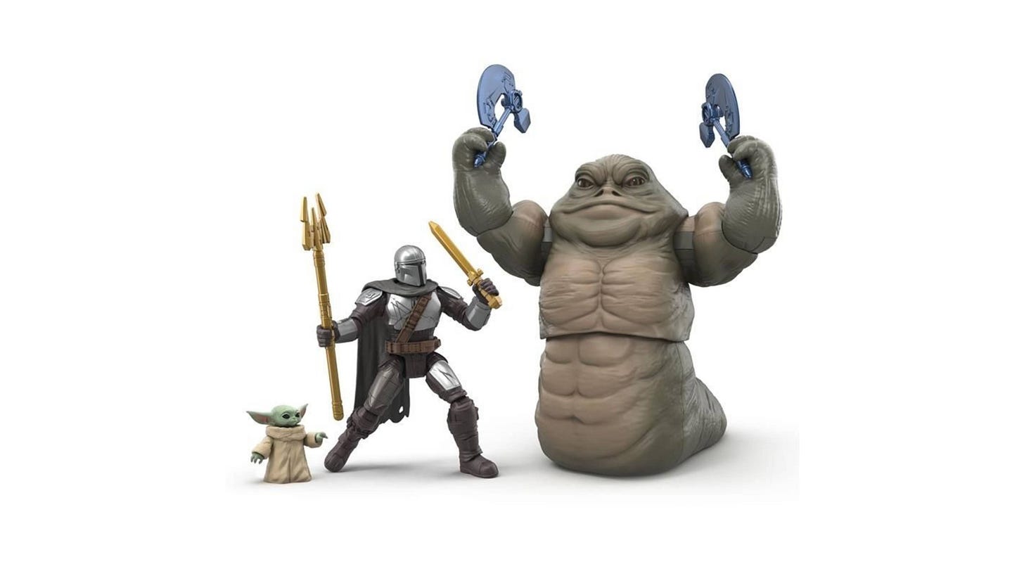 mandalorian and grogu toys fighting rotta.