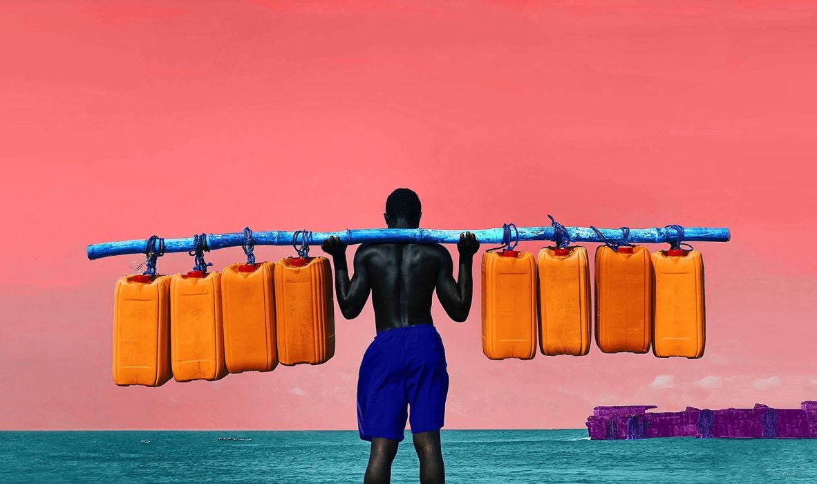 Gyasi has synesthesia, a condition that overlaps the senses in unusual ways — for example, he associates the color pink with "hope," a dominant color in "The Last One" (pictured).