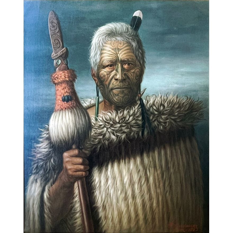 GOTTFRIED LINDAUER - Portrait of Harawira Te Mahikai, Chief of the Ngati Kahungunu Tribe, GOTTFRIED LINDAUER - Portrait of Harawira Te Mahikai, Chief of the Ngati Kahungunu Tribe,