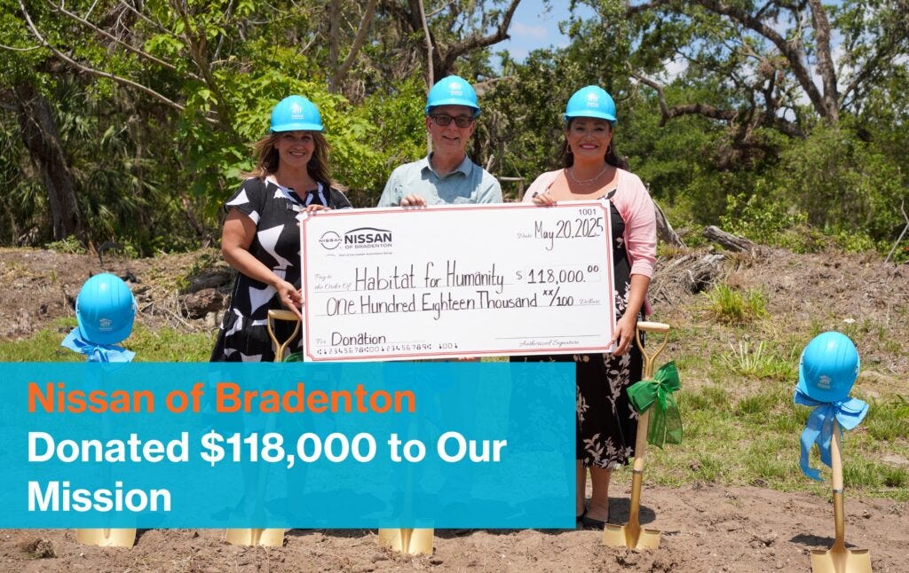 Nissan of Bradenton Donates $118,000 to Build Home for Manatee Family in Need
