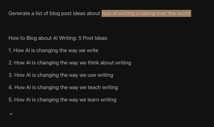 It's Coming: AI Writing using Lex It's Coming: AI Writing using Lex