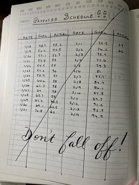 Six separate images showing my proposed schedules and reward systems to try to motivate myself to actually get any work done lolol