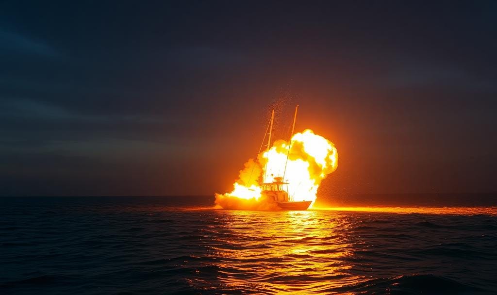 drug boat exploding off coast of venezuela
