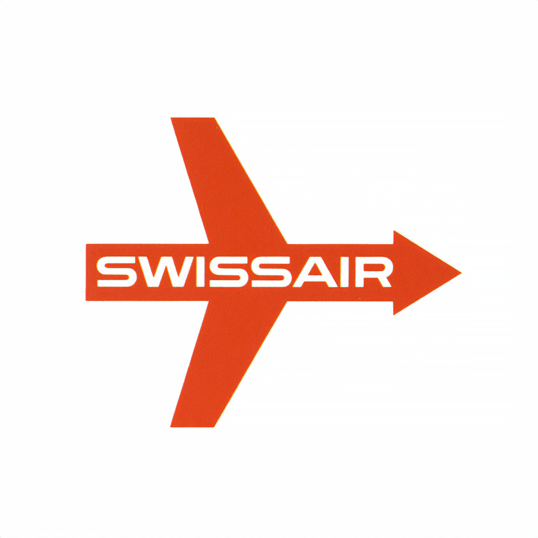 Swissair logo design Rolf Bircher, 1958, LogoArchive Logo Histories