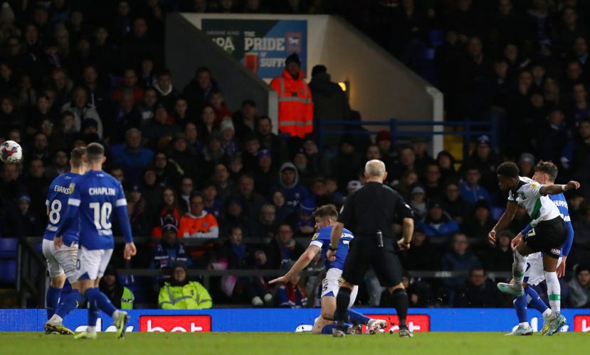Bali Mumba's deflected equaliser silences Portman Road