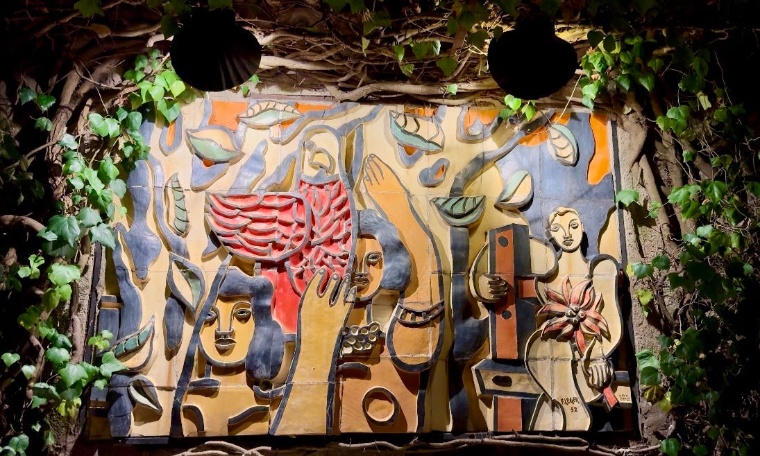 Fernand Léger’s ceramic mosaic mural at La Colombe d’Or