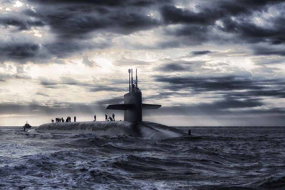 Submarine, Sea, Silhouette, Sub, Watercraft, Ocean