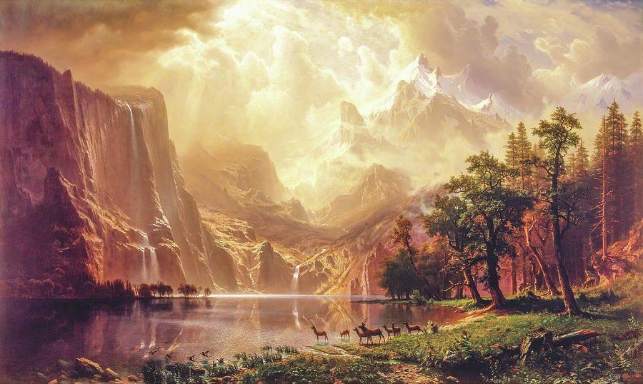 Among the Sierra Nevada, California by Albert Bierstadt Painting by Albert Bierstadt - Fine Art ...