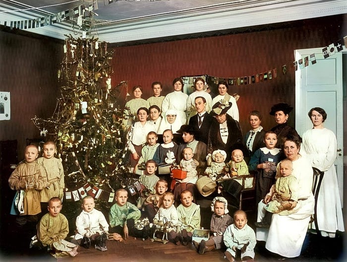 Как отмечали Новый Год в дореволюционной России? 15 исторических фотографий в цвете Старое фото, Колоризация, Фотография, История, Российская империя, Новый Год, Рождество, Праздники, 20 век, Длиннопост