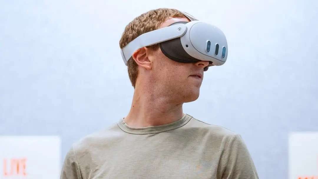 Mark Zuckerberg wearing the Meta Quest 3 Mark Zuckerberg wearing the Meta Quest 3