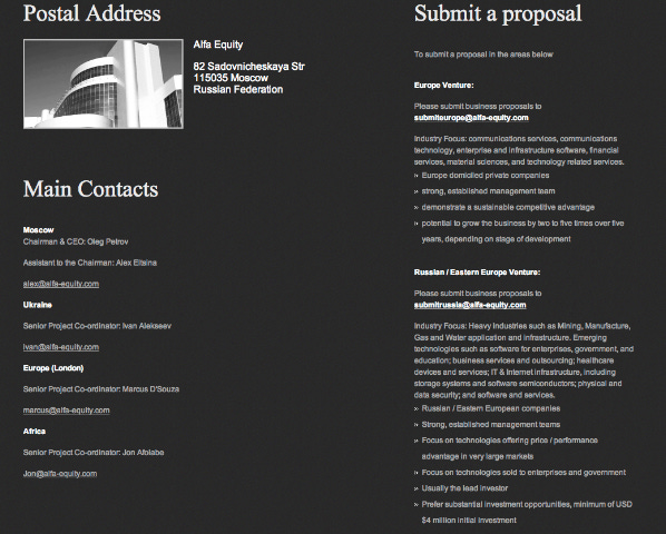 Alfa contacts