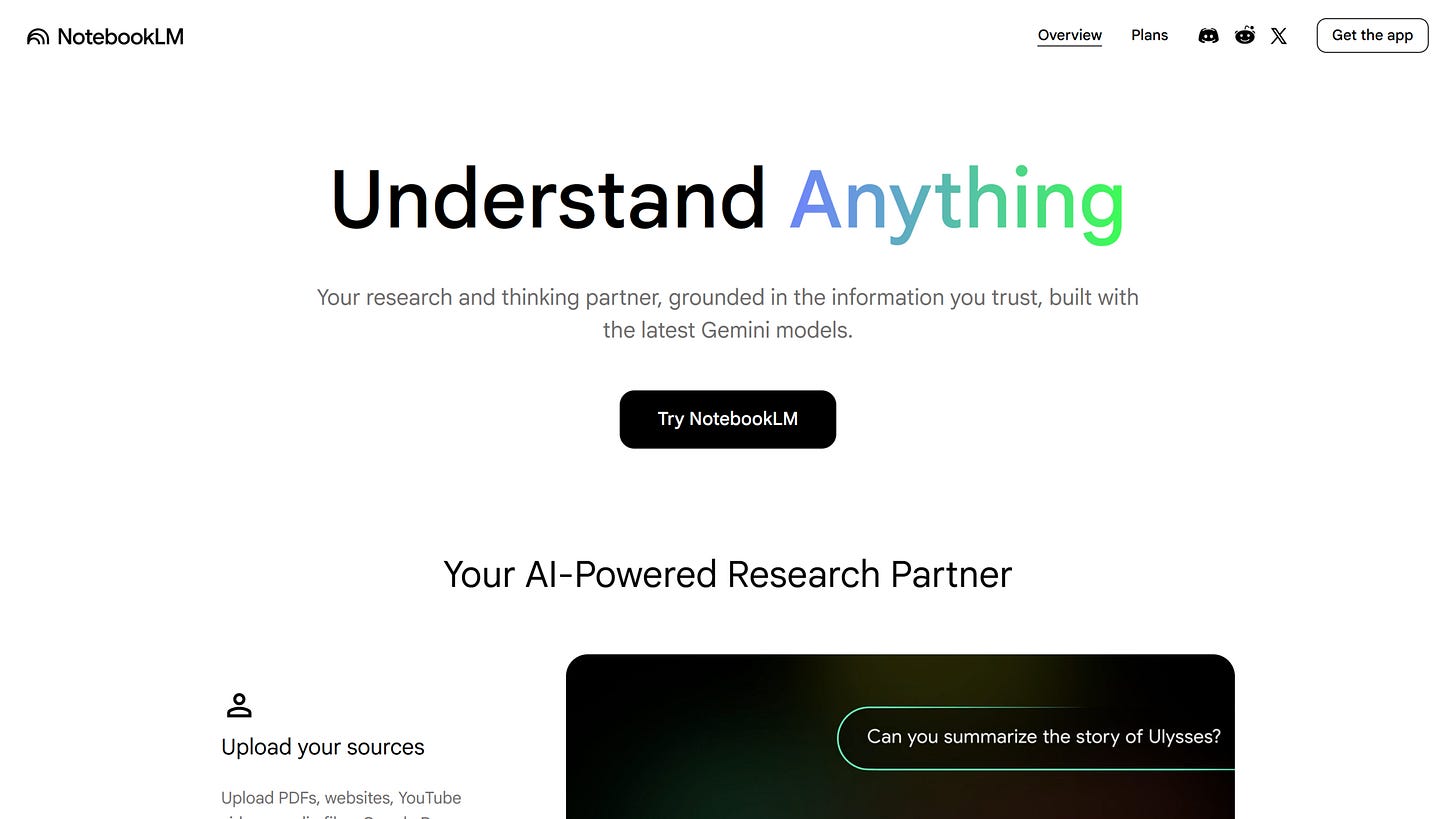 Screenshot NotebookLM