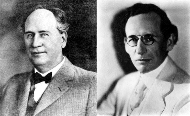 Portraits of John (left), and Everest G. Sewell (right).