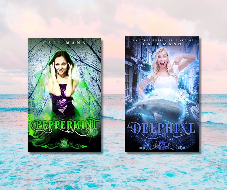 Two book covers - Peppermint and Delphine Two book covers - Peppermint and Delphine