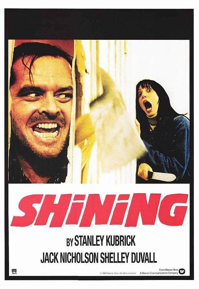 <em>The Shining</em> movie poster. <em>The Shining</em> movie poster.