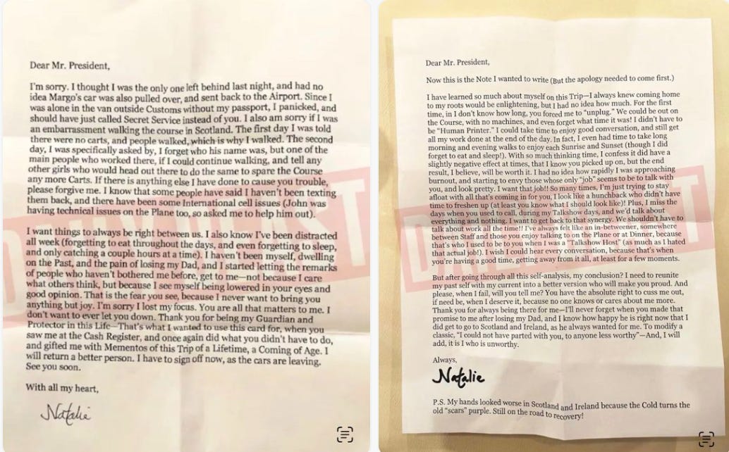 Weird letters from Natalie Harp expressing devotion to TrumpleThinSkin Weird letters from Natalie Harp expressing devotion to TrumpleThinSkin