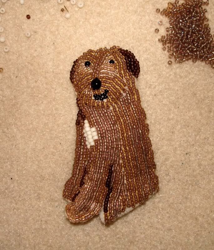 beaded Back to the Future Einstein do sheepdog bead embroidery pop art beaded Back to the Future Einstein do sheepdog bead embroidery pop art