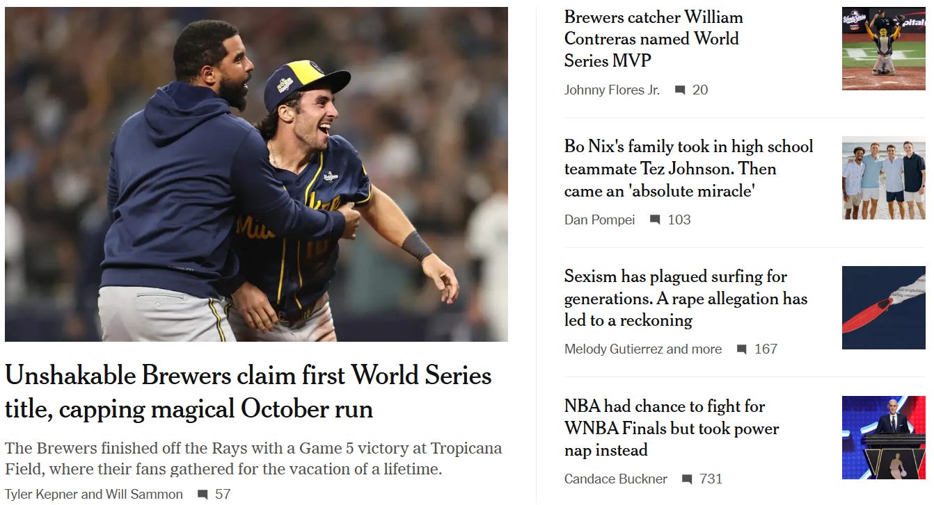 The Athletic homepage The Athletic homepage