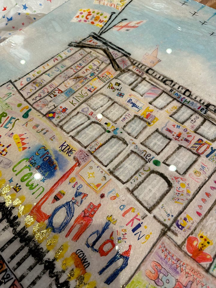 Stage of progress in making the special artwork