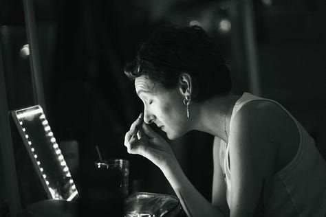 black and white photos of cool cabaret performers backstage