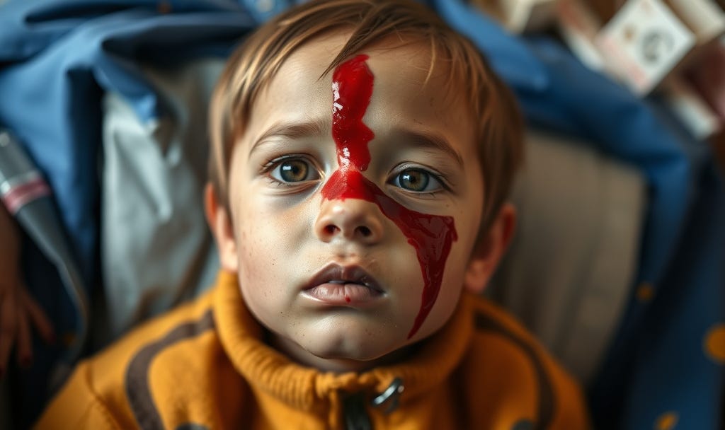 His head started bleeding profusely.