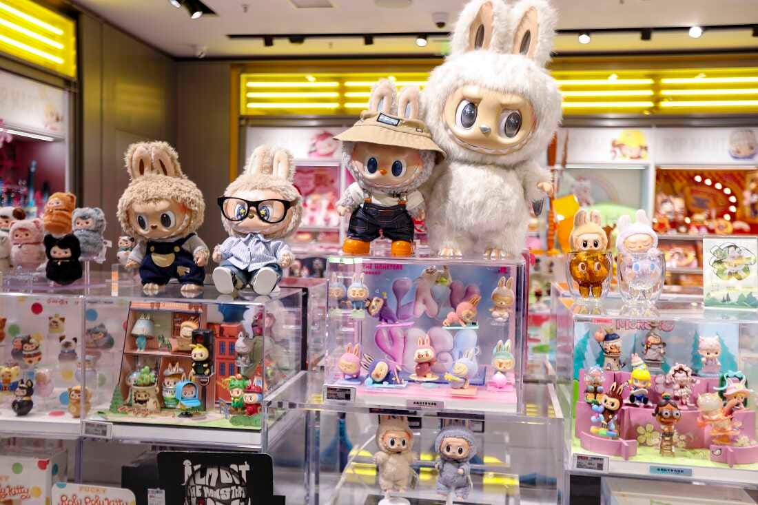 Labubu figures and dolls are seen on display at a Pop Mart store on June 9 in Shanghai.