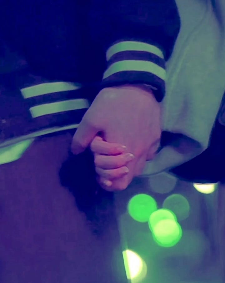 hand holding still from k-drama; Jinro ambassador Kim Taehyung