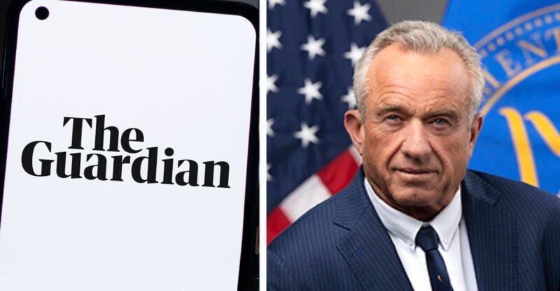 phone with guardian on left and RFK jr on the right