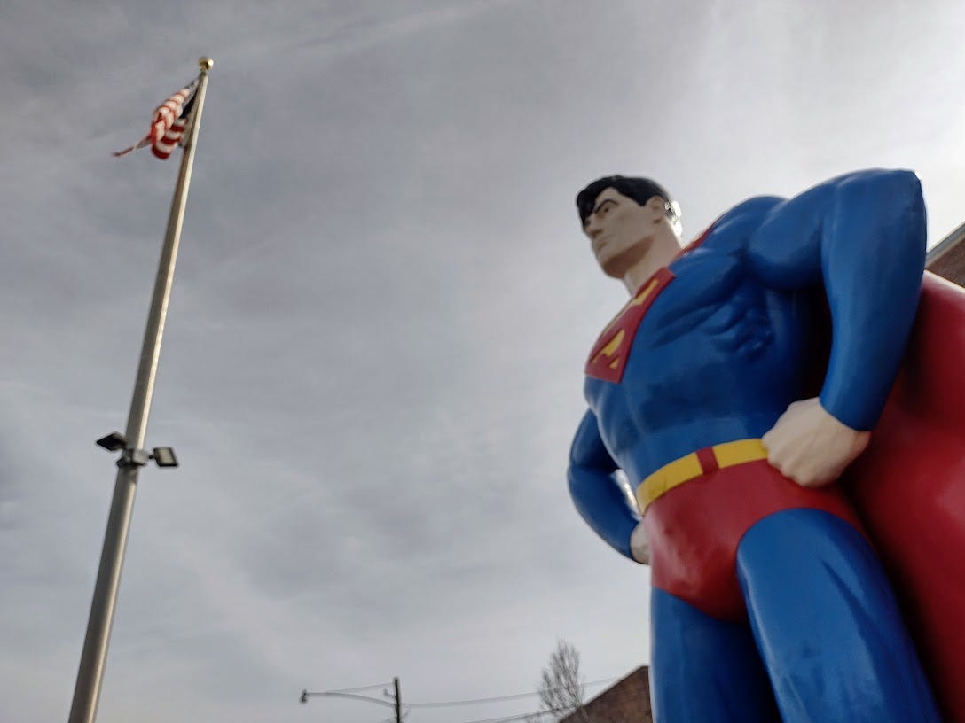 Superman and American flag Superman and American flag