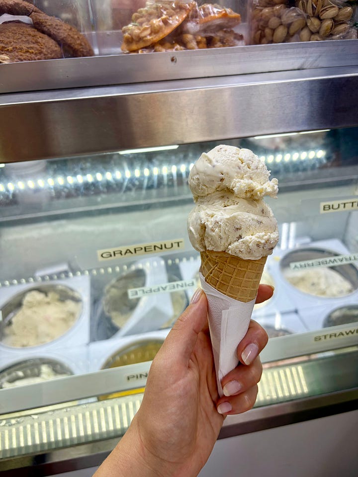 Sullivan St Bakery scone, Taste The Tropics' Grapenut ice cream