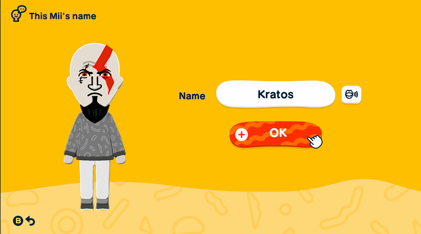 Kratos I made in the Demo. : r/tomodachilife