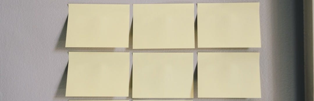 six white sticky notes