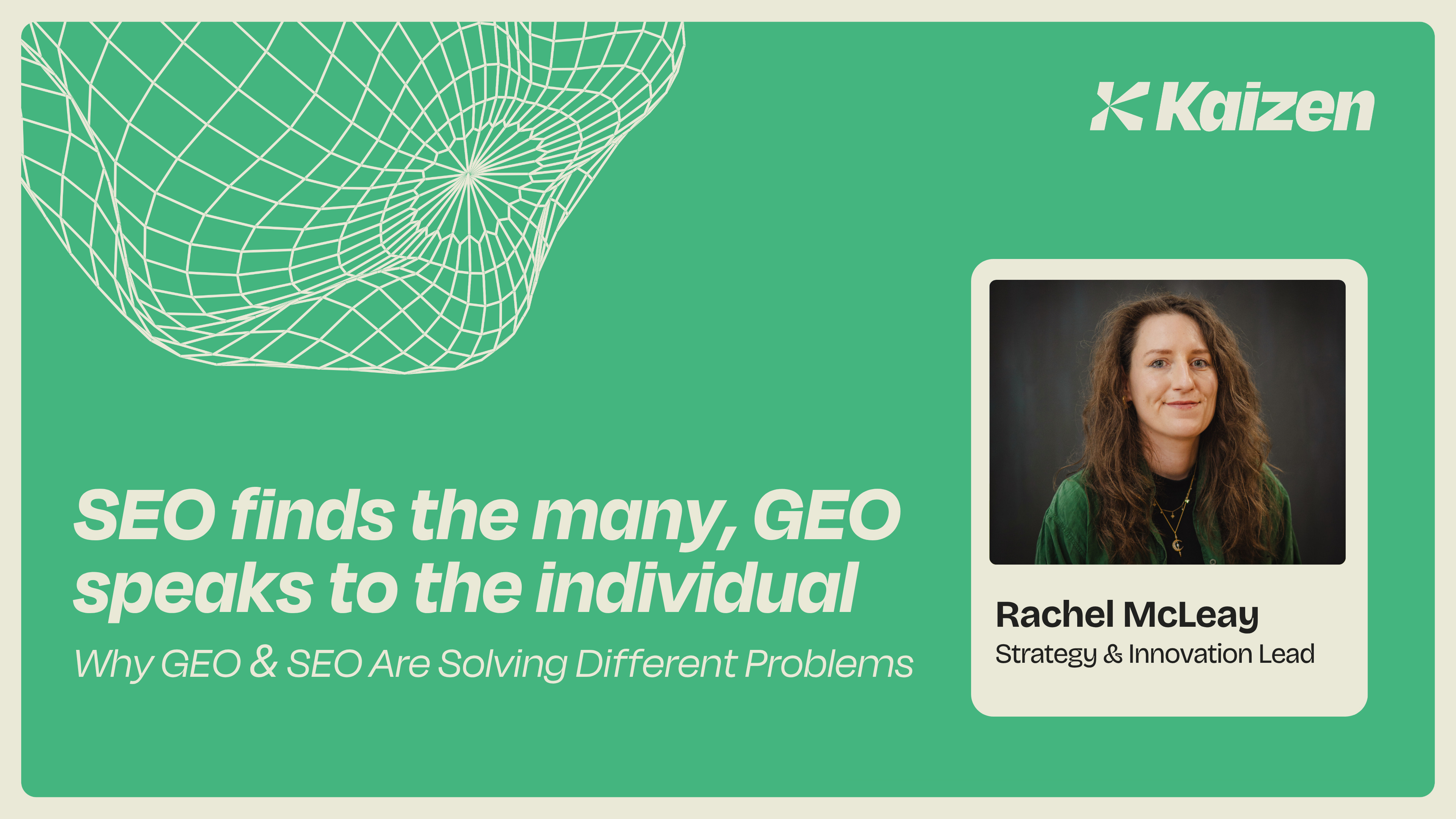 SEO finds the many, GEO speaks to the individual