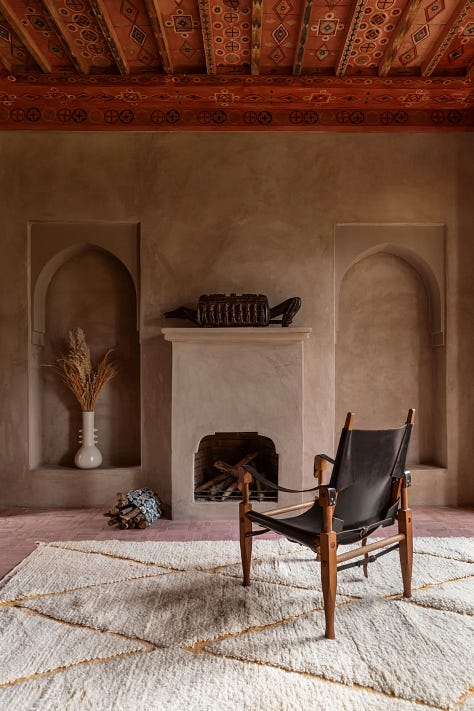 Interior or exterior view of Jnane Rumi boutique hotel, Marrakech Palmeraie. Photography by David Dumon.
