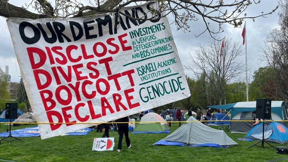Pro-Palestinian encampment at McMaster University ending, school says | CBC  News