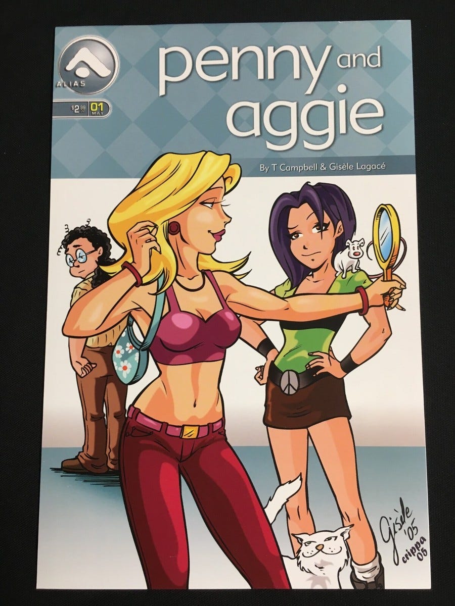 PENNY AND AGGIE 1 ALIAS COMICS GISELE LAGACE T CAMPBELL 2004 SHORTBREAD GGA  SEXY