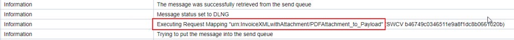 attachment processing Java Mapping executed and showing in the message log