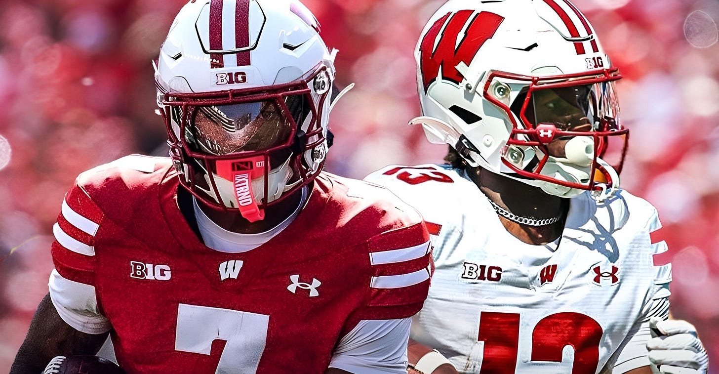 Wisconsin Badgers running backs Dilin Jones and Darrion Dupree Wisconsin Badgers running backs Dilin Jones and Darrion Dupree