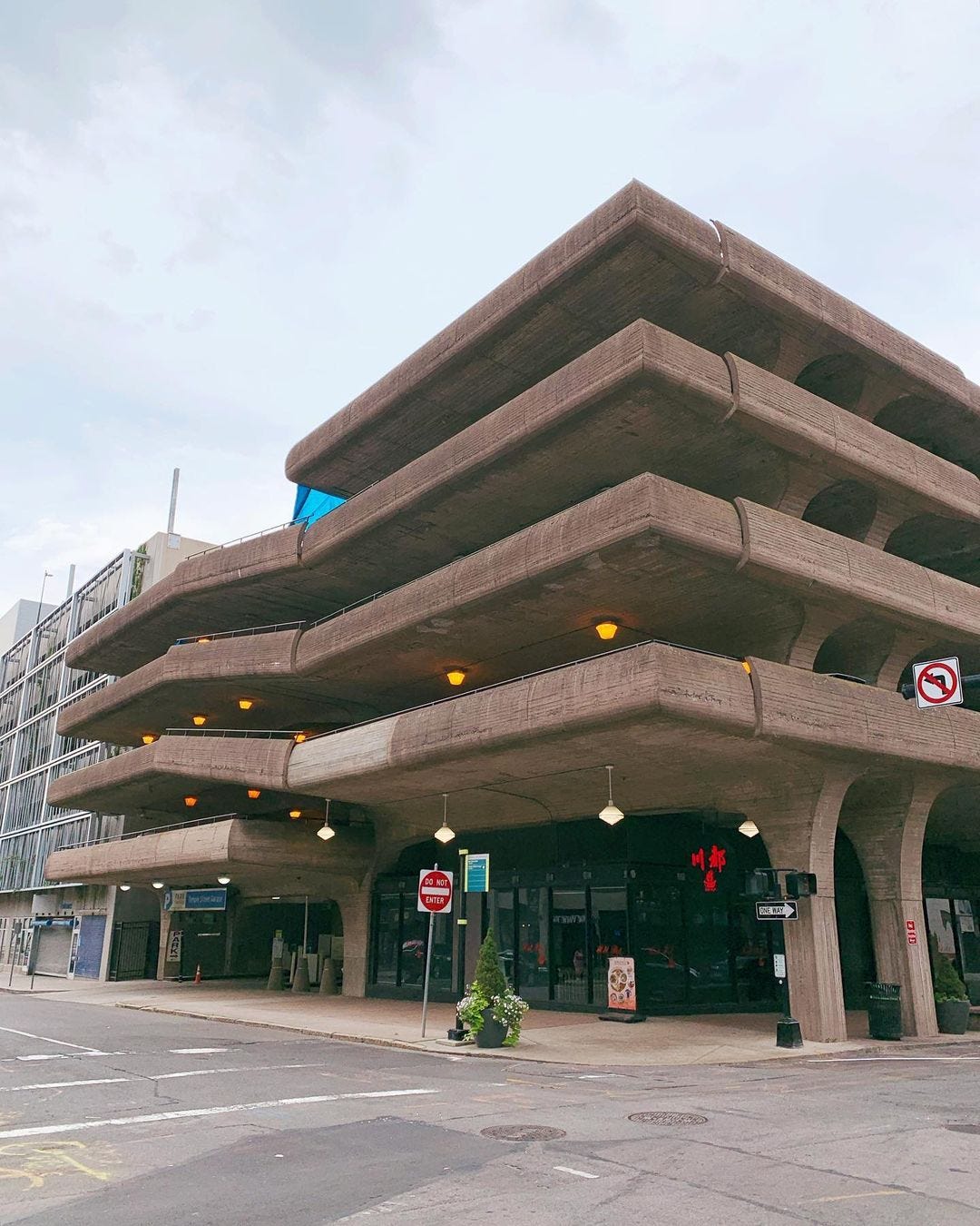 Parking garage built in the mid 20th century
